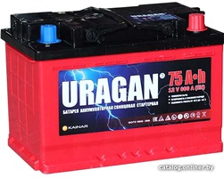 Аккумулятор автомобильный URAGAN 75 R+  Аккумулятор автомобильный URAGAN 75 R+