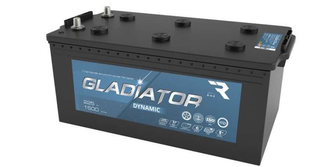 Грузовой аккумулятор GLADIATOR Dynamic 225 евро +/-