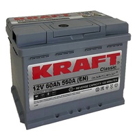 Аккумулятор автомобильный KRAFT 60 R низк.  Аккумулятор автомобильный KRAFT 60 R низк.