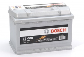 Аккумулятор автомобильный Bosch S5 Silver Plus 77 R  Аккумулятор автомобильный Bosch S5 Silver Plus 77 R
