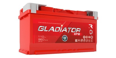 Аккумулятор автомобильный GLADIATOR EFB 110 R 