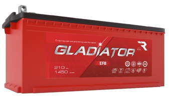 Грузовой аккумулятор GLADIATOR EFB 210 евро +/- 