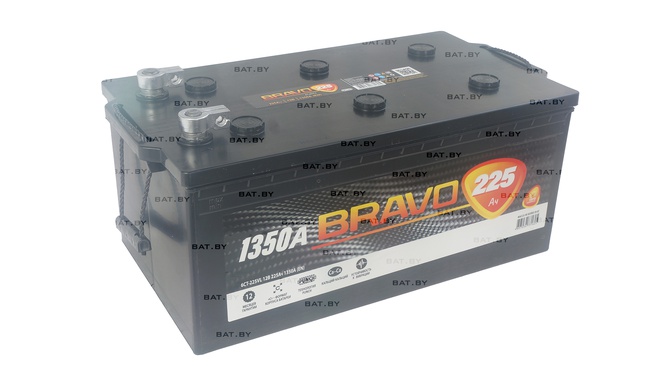 Грузовой аккумулятор BRAVO 6СТ-225 Евро 1350