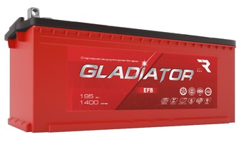 Грузовой аккумулятор GLADIATOR EFB 195 евро +/- 