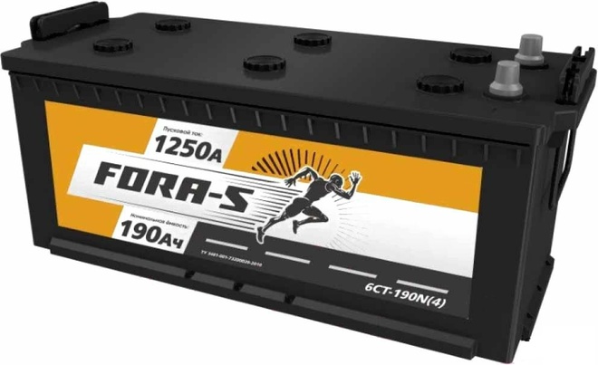 Аккумулятор автомобильный FORA-S 190 евро +/- клемма конус