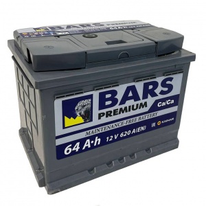 Аккумулятор автомобильный BARS Premium 64 R