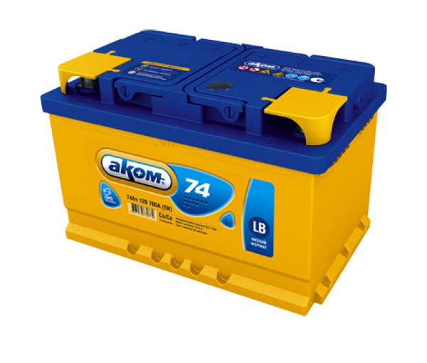 Аккумулятор автомобильный АКОМ 6СТ-74 Евро низкий