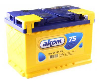 Аккумулятор автомобильный АКОМ 6СТ-75