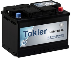 Аккумулятор автомобильный TOKLER UNIVERSAL 75 R  Аккумулятор автомобильный TOKLER UNIVERSAL 75 R